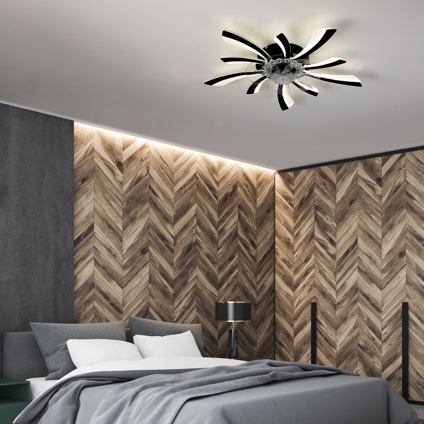 Brilagi - Lampada da soffitto dimmerabile a LED con ventilatore LED/50W/230V 3000-6500K nero + telecomando