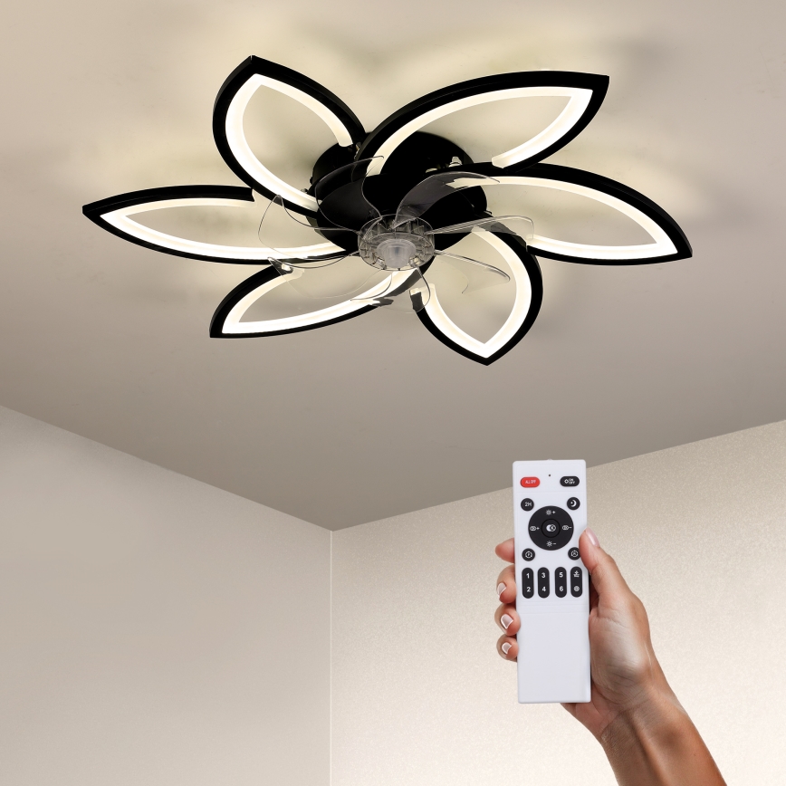 Brilagi - Lampada da soffitto dimmerabile a LED con ventilatore LED/50W/230V 3000-6500K nero + telecomando