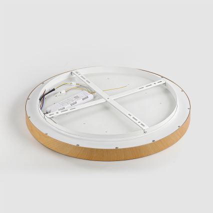 Brilagi - Plafoniera dimmerabile a LED GLASS POOL DOUBLE LED/48W/230V 3000-6000K 40 cm finitura effetto legno + telecomando