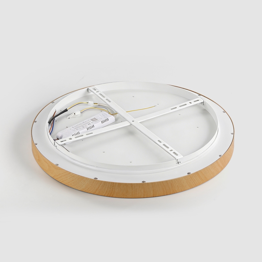 Brilagi - Plafoniera dimmerabile a LED GLASS POOL DOUBLE LED/48W/230V 3000-6000K 40 cm finitura effetto legno + telecomando