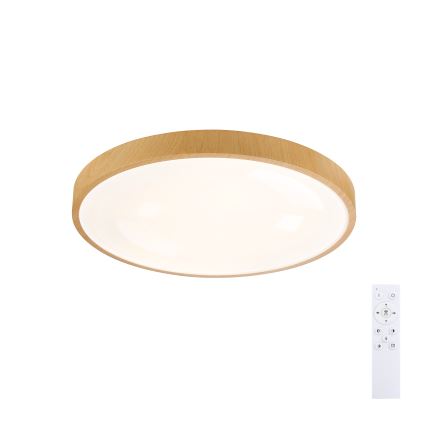 Brilagi - Plafoniera dimmerabile a LED GLASS POOL DOUBLE LED/60W/230V 3000-6000K 50 cm finitura effetto legno + telecomando