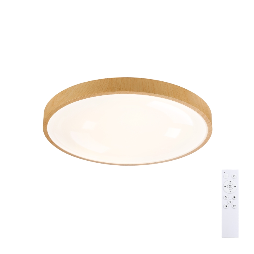 Brilagi - Plafoniera dimmerabile a LED GLASS POOL DOUBLE LED/60W/230V 3000-6000K 50 cm finitura effetto legno + telecomando