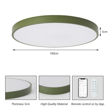 Brilagi - Lampada LED dimmerabile per piscina POOL SMART LED/128W/230V Ø 100 cm Wi-Fi Tuya + telecomando verde