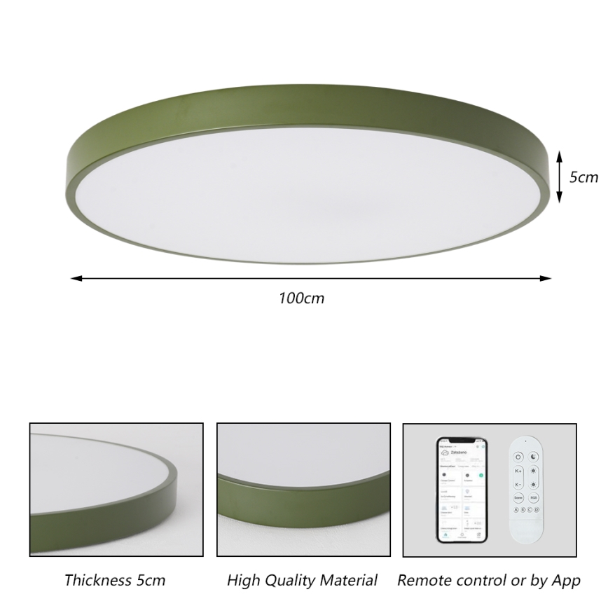Brilagi - Lampada LED dimmerabile per piscina POOL SMART LED/128W/230V Ø 100 cm Wi-Fi Tuya + telecomando verde