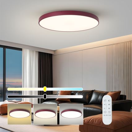 Brilagi - Lampada LED dimmerabile POOL SMART LED/100W/230V Ø 80 cm Wi‑Fi Tuya + telecomando bordeaux