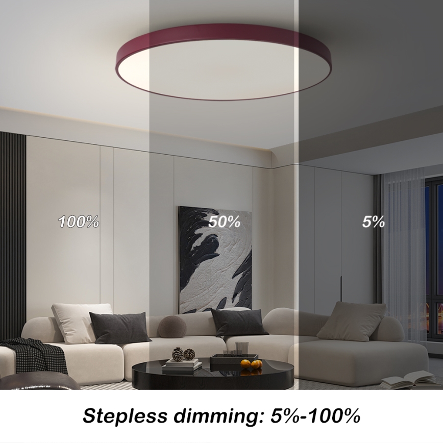 Brilagi - Lampada LED dimmerabile POOL SMART LED/100W/230V Ø 80 cm Wi‑Fi Tuya + telecomando bordeaux