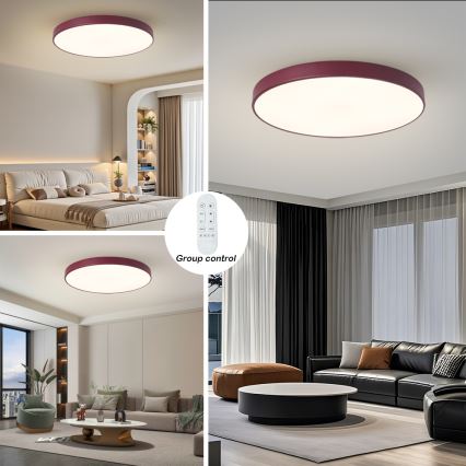 Brilagi - Lampada LED dimmerabile POOL SMART LED/100W/230V Ø 80 cm Wi‑Fi Tuya + telecomando bordeaux