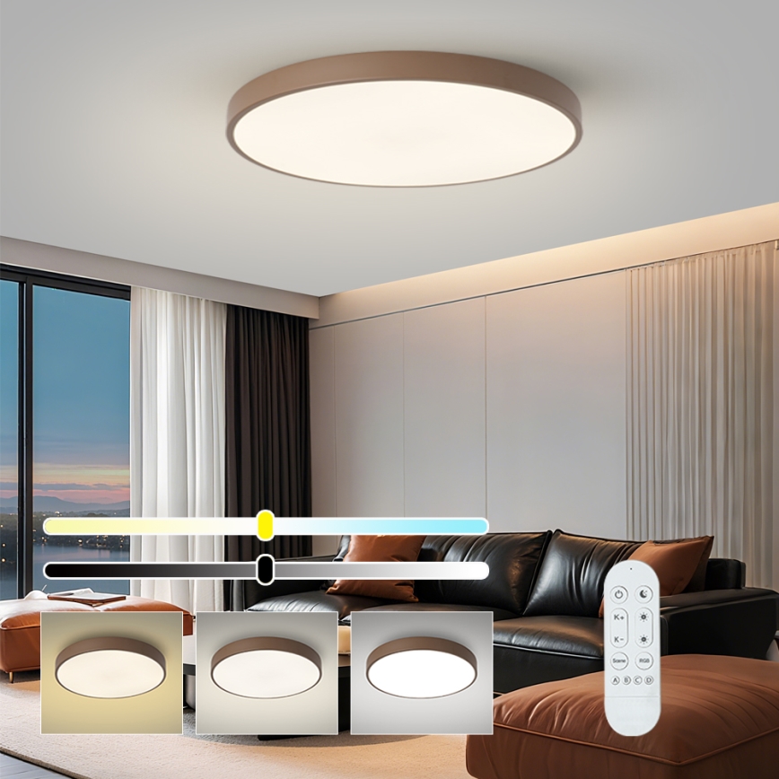 Brilagi - Lampada LED dimmerabile POOL SMART LED/100W/230V Ø 80 cm Wi‑Fi Tuya + telecomando, marrone