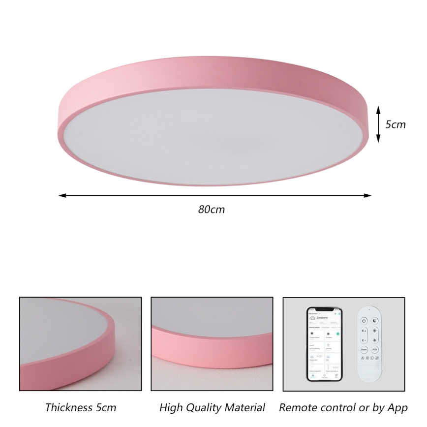 Brilagi - Lampada LED dimmerabile POOL SMART LED/100W/230V Ø 80 cm Wi-Fi Tuya + telecomando rosa