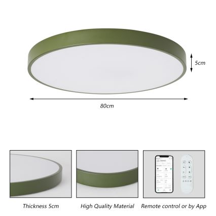 Brilagi - Lampada LED dimmerabile POOL SMART LED/100W/230V Ø 80 cm 3000-6000K Wi-Fi Tuya + telecomando verde