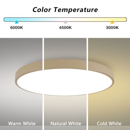 Brilagi - Plafoniera LED dimmerabile POOL SMART LED/128W/230V 3000-6000K 100 cm beige Wi-Fi Tuya + telecomando