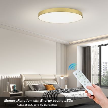 Brilagi - Plafoniera dimmerabile a LED POOL SMART LED/128W/230V 3000-6000K 100 cm dorata Wi-Fi Tuya + telecomando