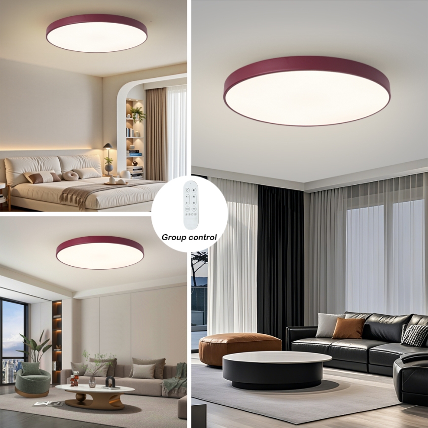 Brilagi - Lampada LED dimmerabile POOL SMART LED/128W/230V Ø 100 cm 3000-6000K Wi-Fi Tuya + telecomando bordeaux