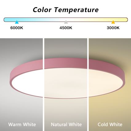 Brilagi - Lampada LED dimmerabile POOL SMART LED/128W/230V diam. 100 cm 3000-6000K Wi-Fi Tuya + telecomando rosa