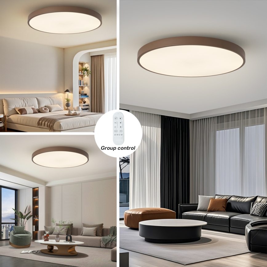 Brilagi - Lampada dimmerabile LED POOL SMART LED/128W/230V Ø 100 cm Wi-Fi Tuya + telecomando marrone