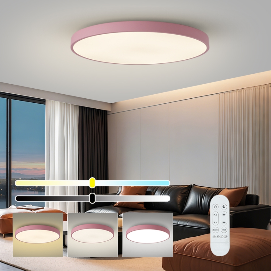 Brilagi - Lampada LED dimmerabile POOL SMART LED/128W/230V Ø 100 cm Wi‑Fi Tuya + telecomando rosa