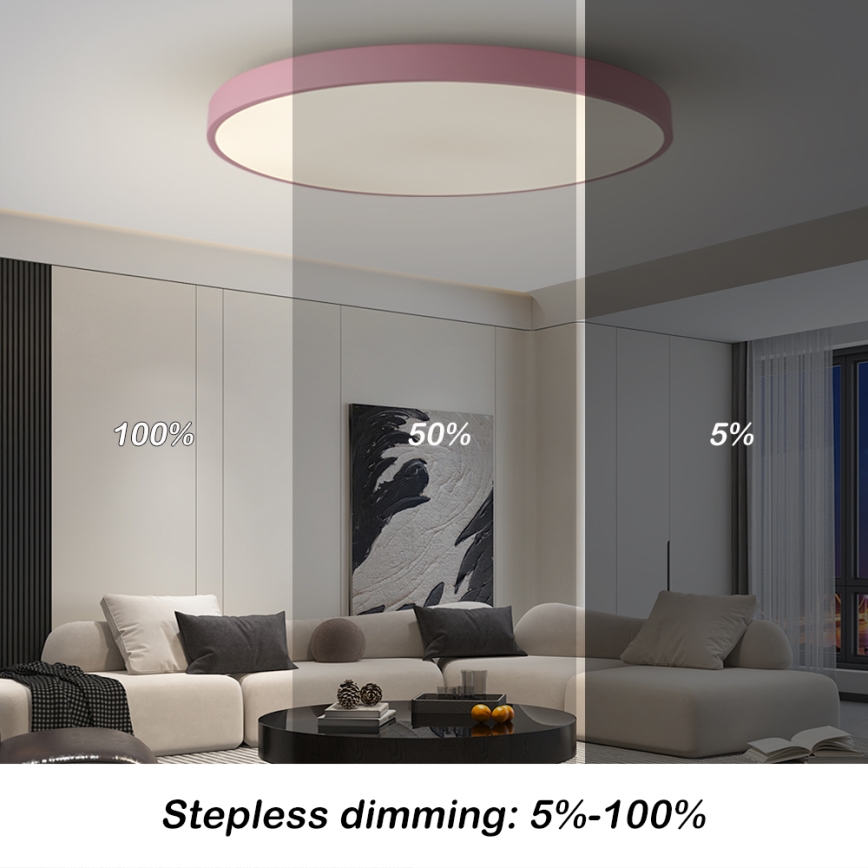 Brilagi - Lampada LED dimmerabile POOL SMART LED/128W/230V Ø 100 cm Wi‑Fi Tuya + telecomando rosa