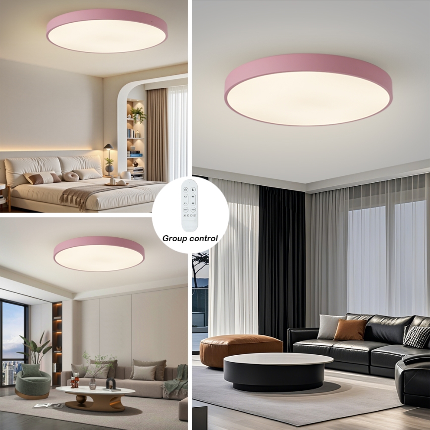 Brilagi - Lampada LED dimmerabile POOL SMART LED/128W/230V Ø 100 cm Wi‑Fi Tuya + telecomando rosa