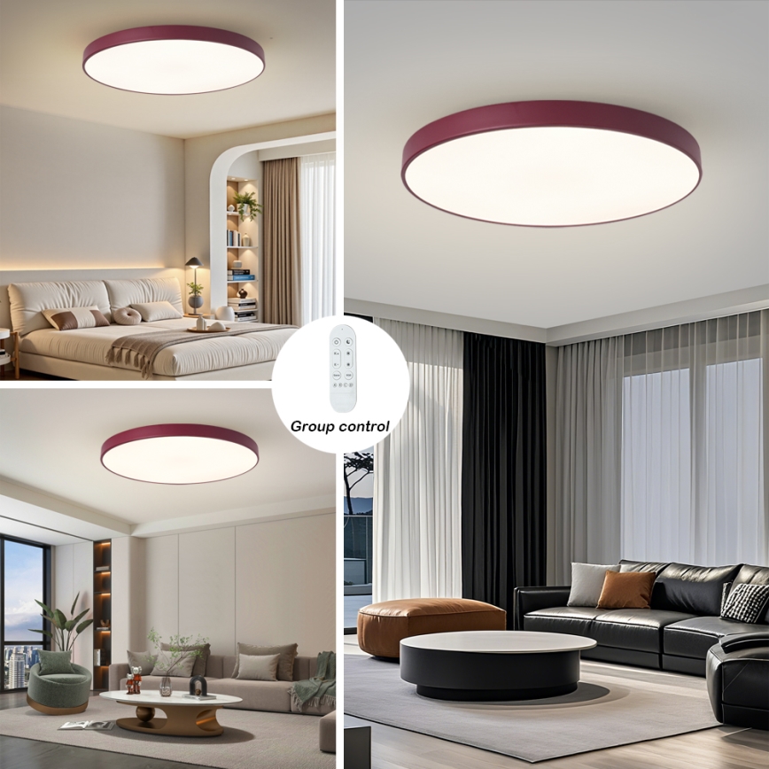 Brilagi - Lampada LED dimmerabile POOL SMART LED/128W/230V diam. 100 cm Wi-Fi Tuya + telecomando bordeaux