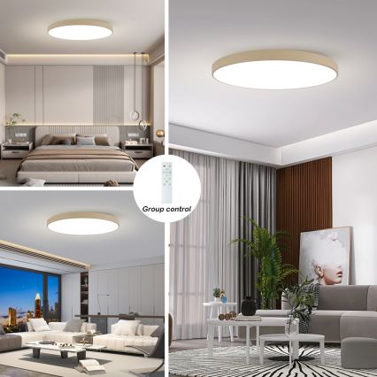 Brilagi - Plafoniera LED dimmerabile POOL SMART LED/180W/230V 3000-6000K 120 cm beige Wi-Fi Tuya + telecomando