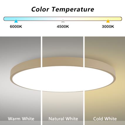 Brilagi - Plafoniera LED dimmerabile POOL SMART LED/180W/230V 3000-6000K 120 cm beige Wi-Fi Tuya + telecomando
