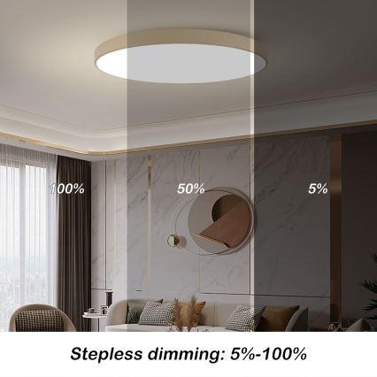 Brilagi - Plafoniera LED dimmerabile POOL SMART LED/180W/230V 3000-6000K 120 cm beige Wi-Fi Tuya + telecomando