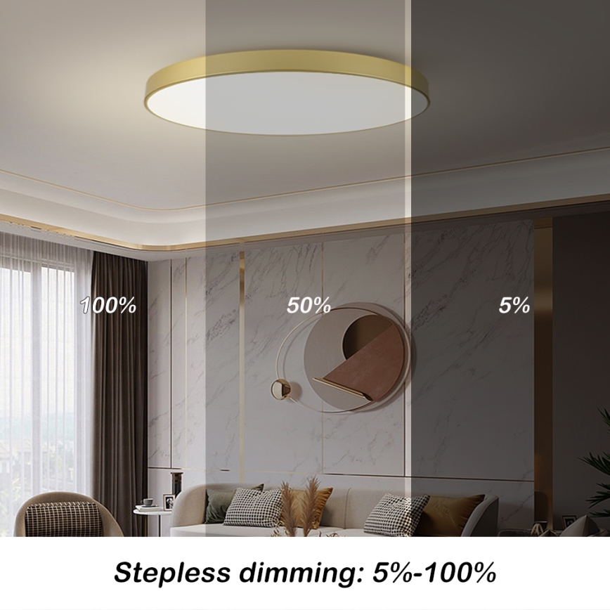 Brilagi - Plafoniera LED dimmerabile POOL SMART LED/180W/230V 3000-6000K 120 cm dorata Wi-Fi Tuya + telecomando