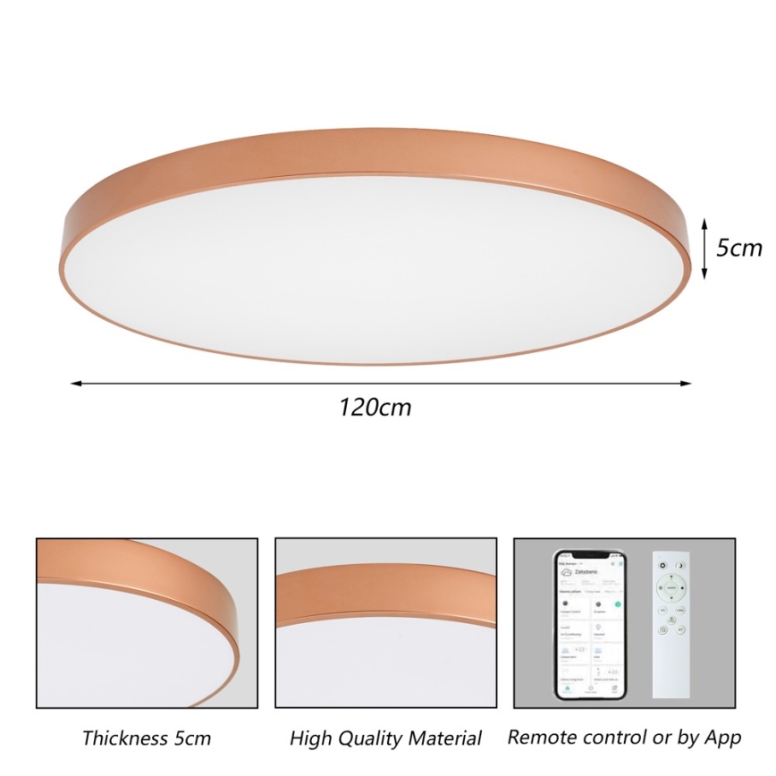 BRILAGI - Plafoniera dimmerabile LED POOL SMART LED/180W/230V 3000-6000K 120 cm color bronzo Wi-Fi Tuya + telecomando