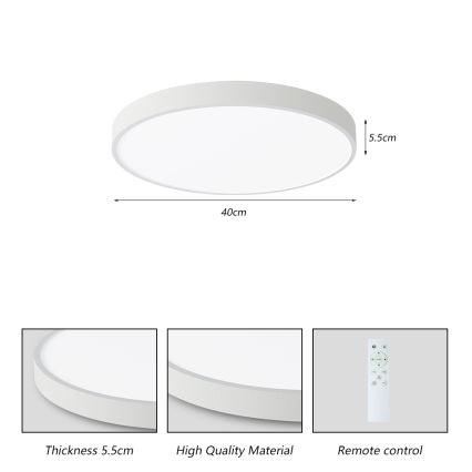 Brilagi - Lampada da soffitto dimmerabile a LED POOL SMART LED/48W/230V 3000-6000K 40 cm con telecomando bianca