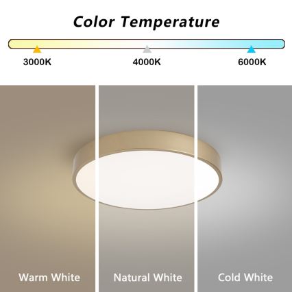 Brilagi - Plafoniera dimmerabile LED POOL SMART LED/48W/230V 3000-6000K diam. 40 cm Wi-Fi Tuya dorata + telecomando