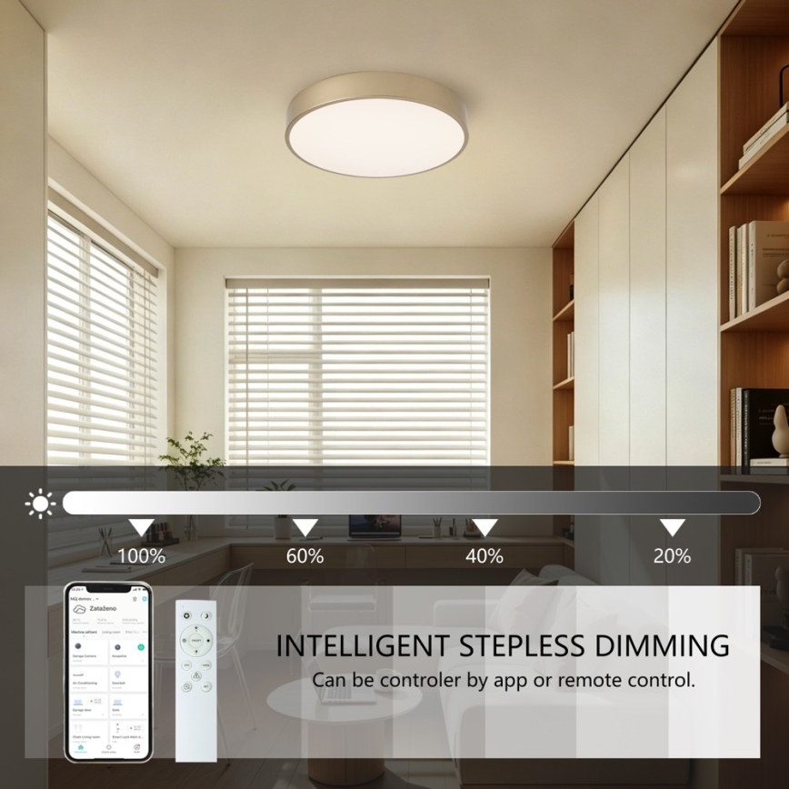 Brilagi - Plafoniera dimmerabile LED POOL SMART LED/48W/230V 3000-6000K diam. 40 cm Wi-Fi Tuya dorata + telecomando