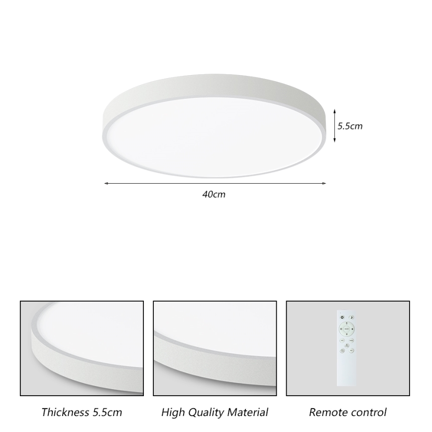 Brilagi - Lampada da soffitto dimmerabile a LED POOL SMART LED/48W/230V 40 cm 3000-6000K Wi-Fi Tuya + telecomando bianca