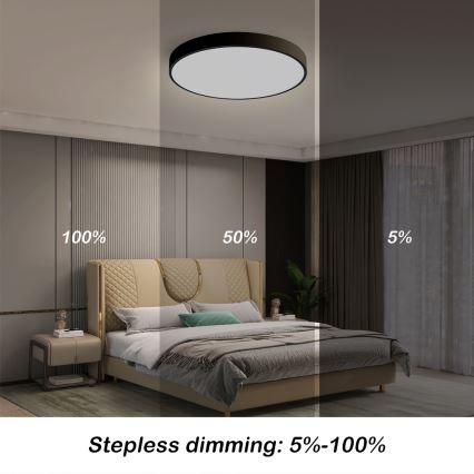 Brilagi - Lampada da soffitto dimmerabile a LED POOL SMART LED/48W/230V 40 cm 3000-6000K Wi-Fi Tuya + telecomando nero