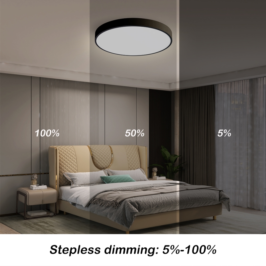 Brilagi - Lampada da soffitto dimmerabile a LED POOL SMART LED/48W/230V 40 cm 3000-6000K Wi-Fi Tuya + telecomando nero