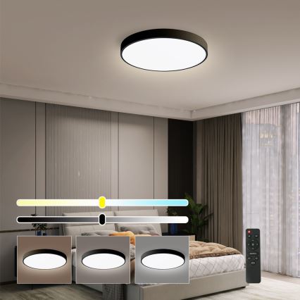 Brilagi - Lampada da soffitto dimmerabile a LED POOL SMART LED/48W/230V 40 cm 3000-6000K Wi-Fi Tuya + telecomando nero