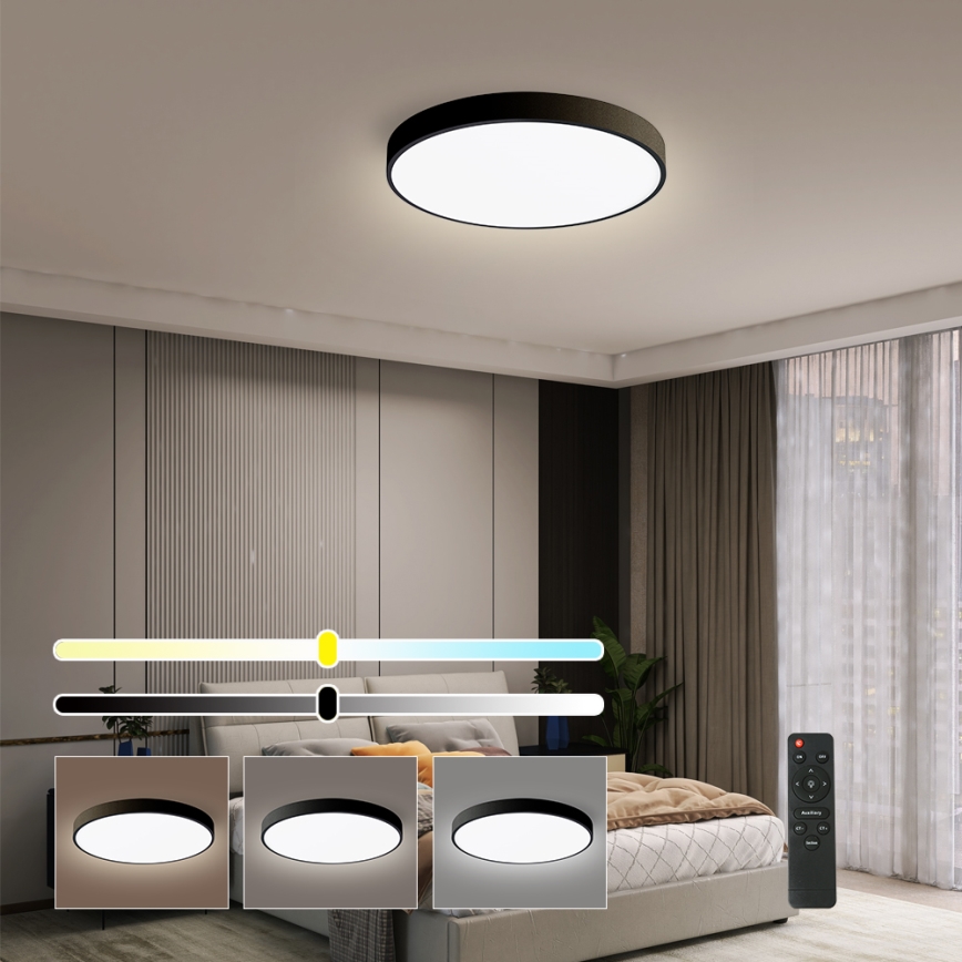 Brilagi - Lampada da soffitto dimmerabile a LED POOL SMART LED/48W/230V 40 cm 3000-6000K Wi-Fi Tuya + telecomando nero