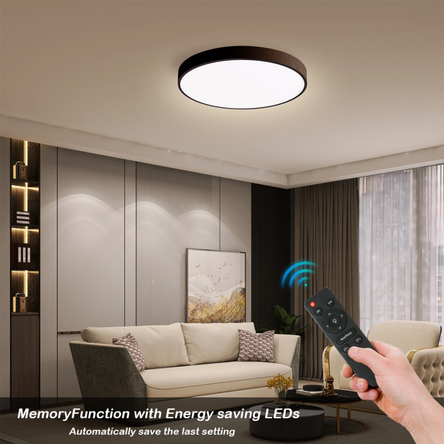 Brilagi - Lampada da soffitto dimmerabile a LED POOL SMART LED/48W/230V 40 cm 3000-6000K Wi-Fi Tuya + telecomando nero