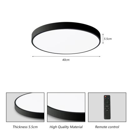 Brilagi - Lampada da soffitto dimmerabile a LED POOL SMART LED/48W/230V 40 cm 3000-6000K Wi-Fi Tuya + telecomando nero