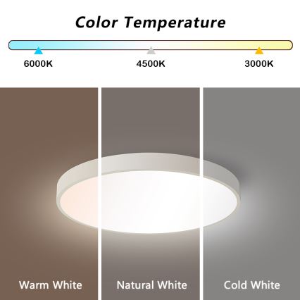 Brilagi - Plafoniera LED dimmerabile POOL SMART LED/48W/230V 40 cm 3000-6000K Wi-Fi Tuya + telecomando bianca