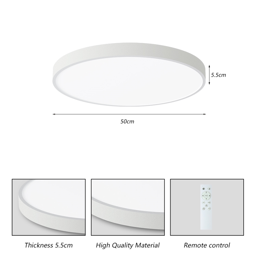 Brilagi - Lampada da soffitto dimmerabile a LED POOL SMART LED/60W/230V 3000-6000K 50 cm con telecomando bianca
