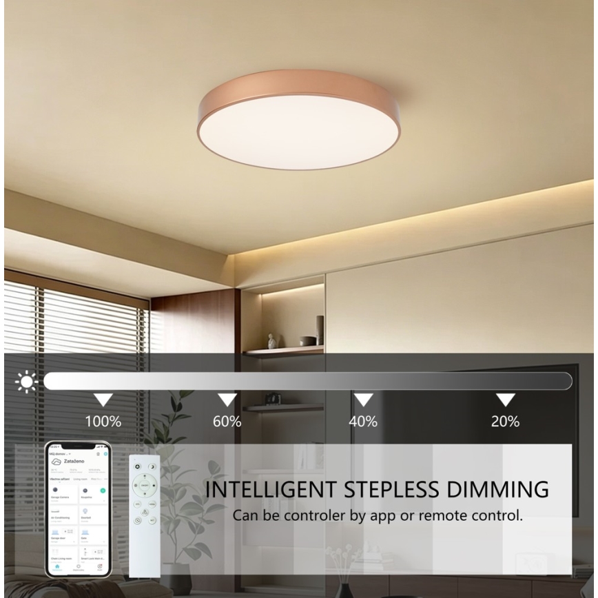 Brilagi - Plafoniera dimmerabile a LED POOL SMART LED/60W/230V 3000-6000K Ø 50 cm Wi-Fi Tuya bronzo + telecomando