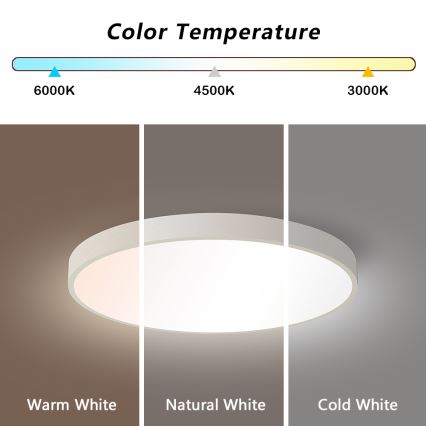 Brilagi - Lampada da soffitto dimmerabile a LED POOL SMART LED/60W/230V 50 cm 3000-6000K Wi-Fi Tuya + telecomando bianca