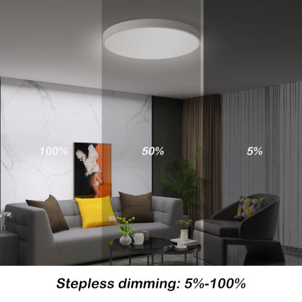 Brilagi - Lampada da soffitto dimmerabile a LED POOL SMART LED/60W/230V 50 cm 3000-6000K Wi-Fi Tuya + telecomando bianca