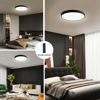 Brilagi - Lampada da soffitto dimmerabile a LED POOL SMART LED/60W/230V 50 cm 3000-6000K Wi-Fi Tuya + telecomando nero