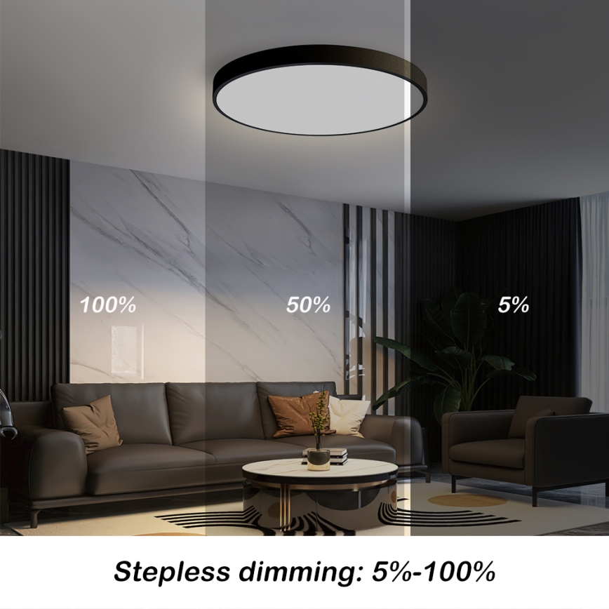 Brilagi - Lampada da soffitto dimmerabile a LED POOL SMART LED/60W/230V 50 cm 3000-6000K Wi-Fi Tuya + telecomando nero
