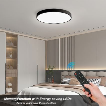 Brilagi - Lampada da soffitto dimmerabile a LED POOL SMART LED/60W/230V 50 cm 3000-6000K Wi-Fi Tuya + telecomando nero