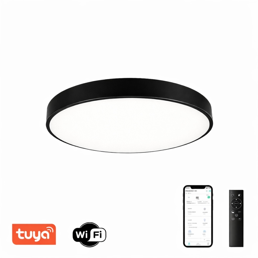Brilagi - Lampada da soffitto dimmerabile a LED POOL SMART LED/60W/230V 50 cm 3000-6000K Wi-Fi Tuya + telecomando nero
