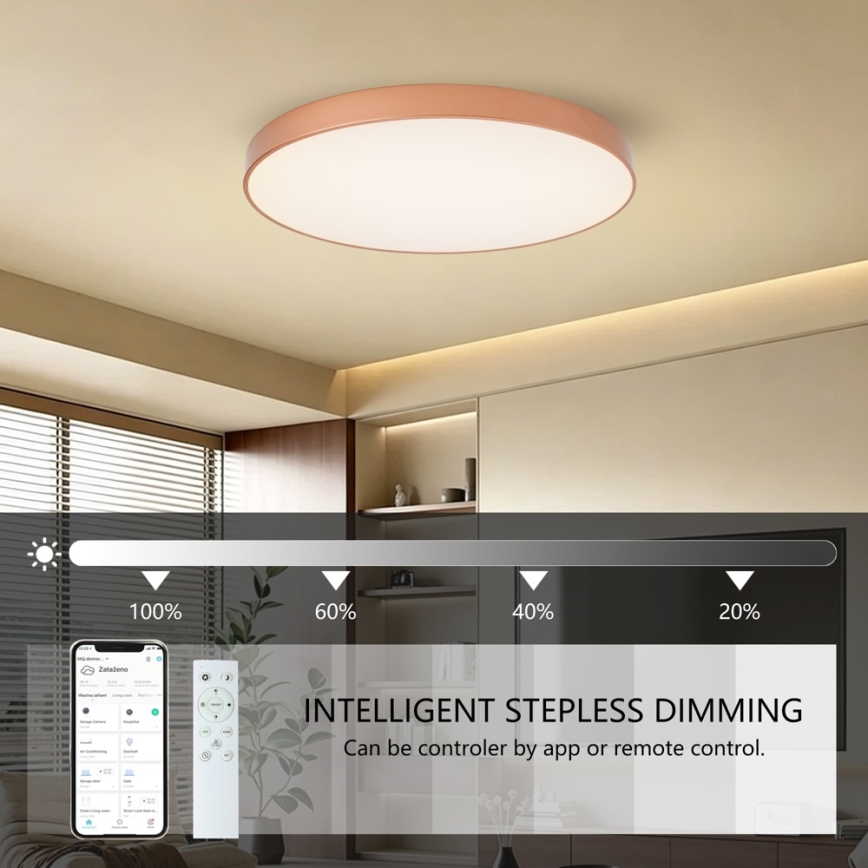 Brilagi - Plafoniera LED dimmerabile POOL SMART LED/100W/230V 3000-6000K Ø 80 cm Wi-Fi Tuya bronzo + telecomando
