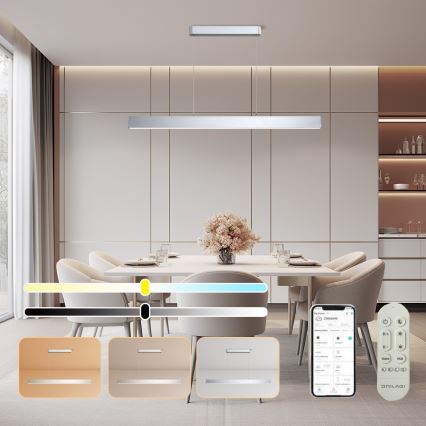 Brilagi - Lampada LED dimmerabile con cavo SLEEKLINE SMART LED/40W/230V 3000-6000K Wi-Fi Tuya argento + telecomando
