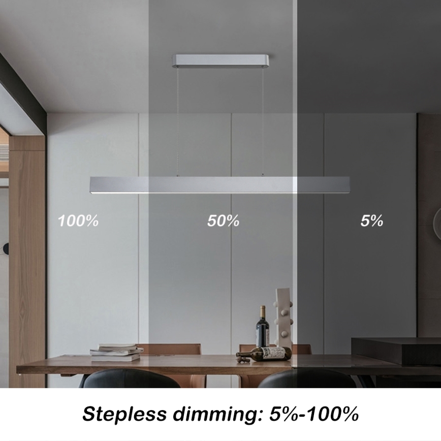Brilagi - Lampada LED dimmerabile con cavo SLEEKLINE SMART LED/40W/230V 3000-6000K Wi-Fi Tuya argento + telecomando